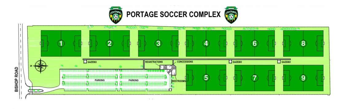 Portage Soccer Complex Field map